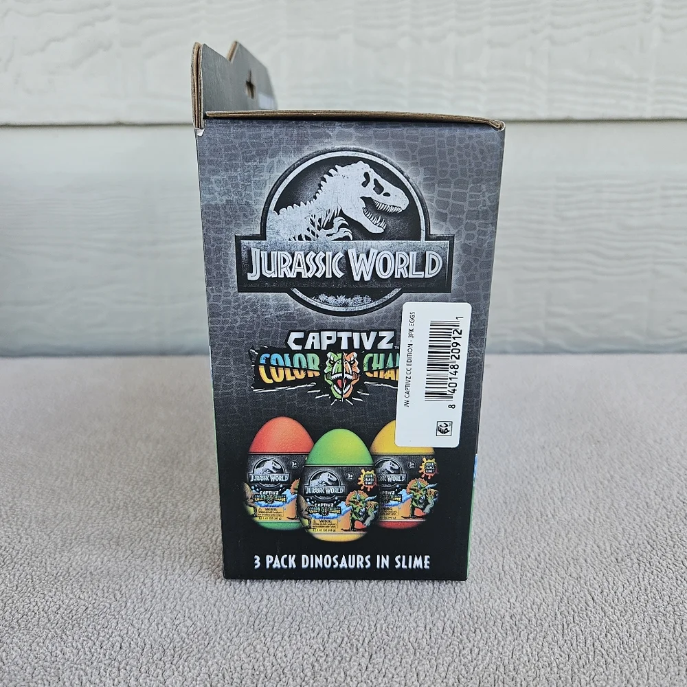 Jurassic World Captivz Eggs Color Change Dinosaurs In Slime 3 Pack Gold Mystery